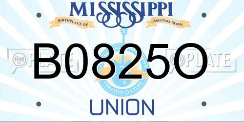 B0825O Mississippi License Plate
