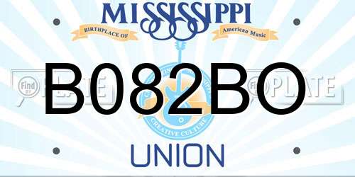 B082BO Mississippi License Plate