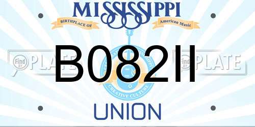 B082II Mississippi License Plate