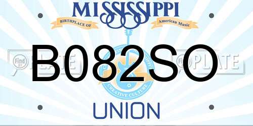 B082SO Mississippi License Plate