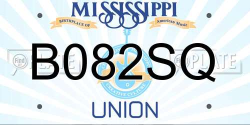 B082SQ Mississippi License Plate