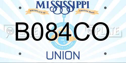 B084CO Mississippi License Plate