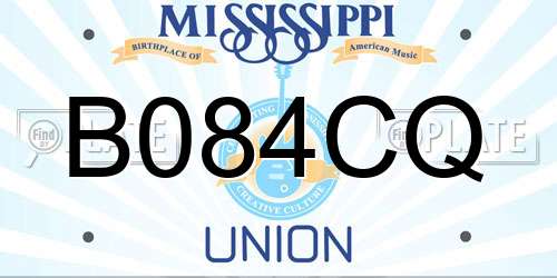 B084CQ Mississippi License Plate