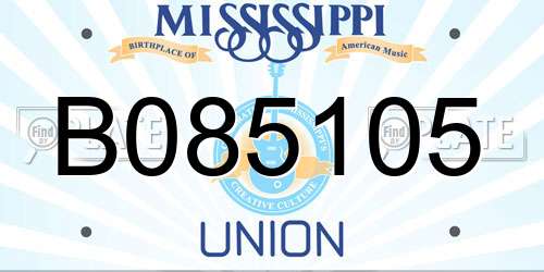 B085105 Mississippi License Plate