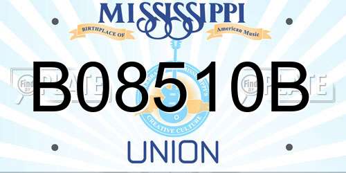 B08510B Mississippi License Plate