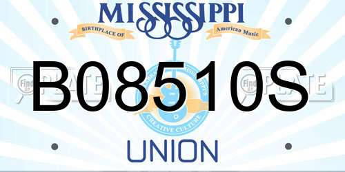B08510S Mississippi License Plate