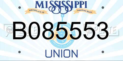 B085553 Mississippi License Plate