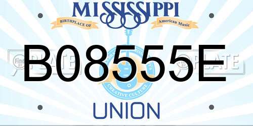 B08555E Mississippi License Plate