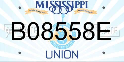 B08558E Mississippi License Plate