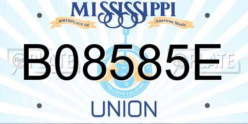 B08585E Mississippi License Plate