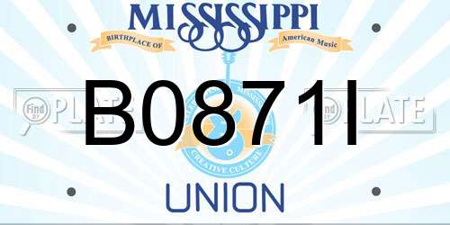 B0871I Mississippi License Plate