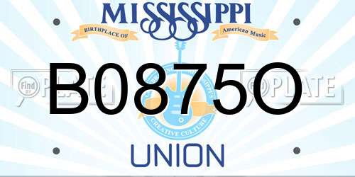 B0875O Mississippi License Plate