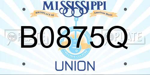 B0875Q Mississippi License Plate