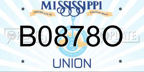 B0878O Mississippi License Plate