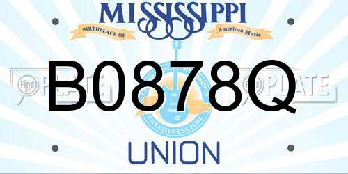 B0878Q Mississippi License Plate