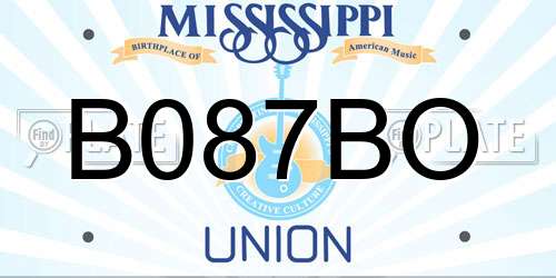 B087BO Mississippi License Plate