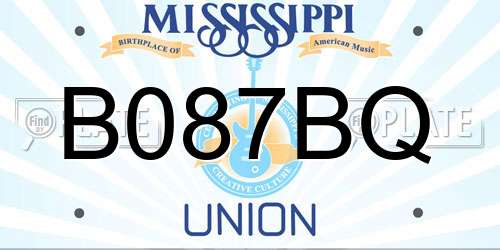 B087BQ Mississippi License Plate