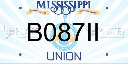B087II Mississippi License Plate