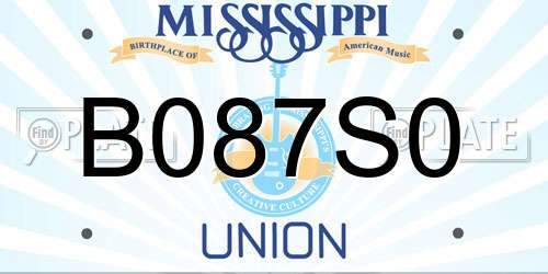 B087S0 Mississippi License Plate