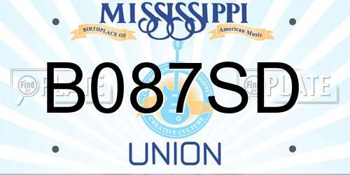 B087SD Mississippi License Plate