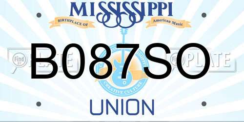 B087SO Mississippi License Plate