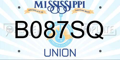 B087SQ Mississippi License Plate