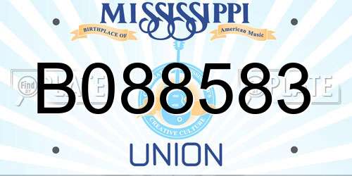 B088583 Mississippi License Plate