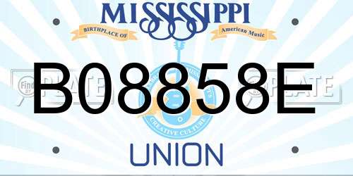 B08858E Mississippi License Plate