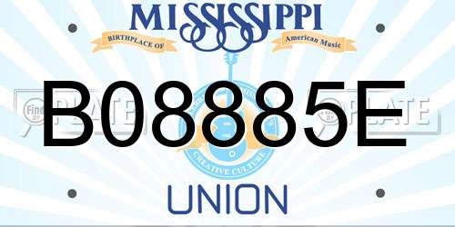 B08885E Mississippi License Plate