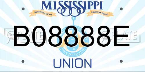B08888E Mississippi License Plate