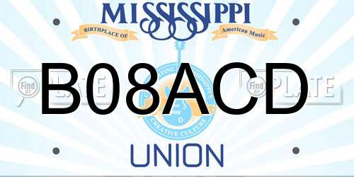 B08ACD Mississippi License Plate