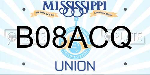 B08ACQ Mississippi License Plate