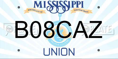 B08CAZ Mississippi License Plate
