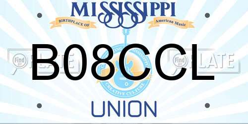 B08CCL Mississippi License Plate