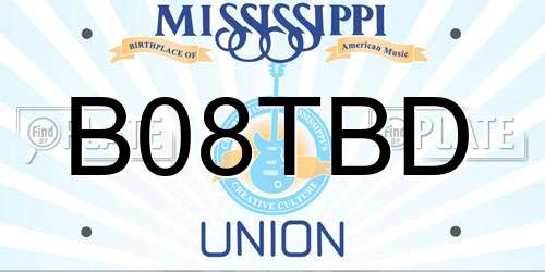 B08TBD Mississippi License Plate