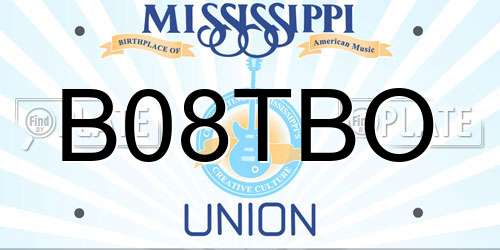 B08TBO Mississippi License Plate
