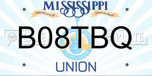 B08TBQ Mississippi License Plate