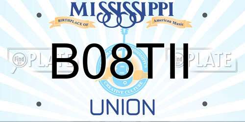 B08TII Mississippi License Plate