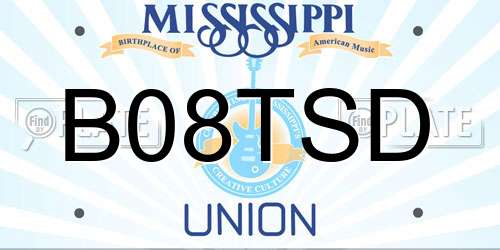 B08TSD Mississippi License Plate