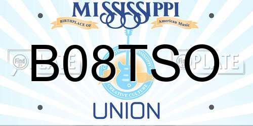 B08TSO Mississippi License Plate