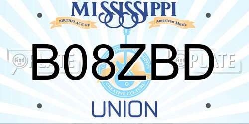 B08ZBD Mississippi License Plate