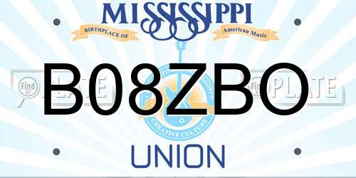 B08ZBO Mississippi License Plate
