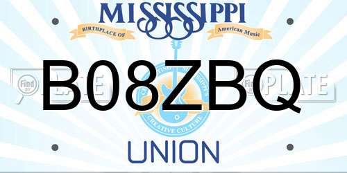 B08ZBQ Mississippi License Plate