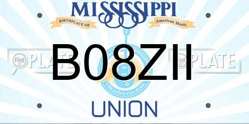B08ZII Mississippi License Plate