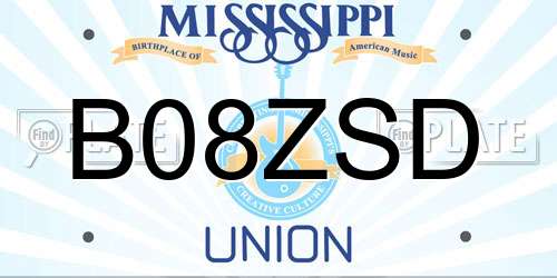 B08ZSD Mississippi License Plate