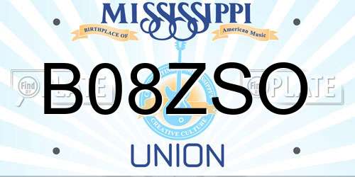 B08ZSO Mississippi License Plate