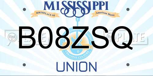 B08ZSQ Mississippi License Plate