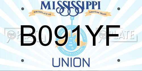 B091YF Mississippi License Plate