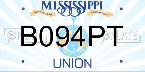 B094PT Mississippi License Plate