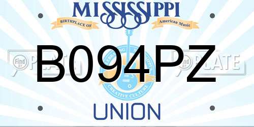 B094PZ Mississippi License Plate